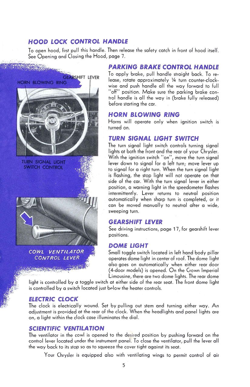 1952 Chrysler Owners Manual Page 17